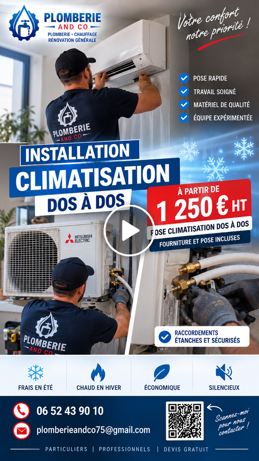 Installation climatisation Plomberie And Co